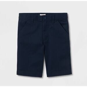 Boys' Flat Front Uniform Shorts - Cat & Jack Navy Blue 16 New